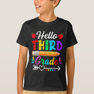 Retro Hello 3rd Grade First Day Of School Boys Gir T-Shirt