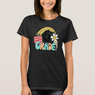 Retro Hello 6th Grade Floral Rainbow Sixth Grade T T-Shirt