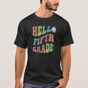 Retro Hello Fifth Grade Teacher I Teach 5th Grader T-Shirt