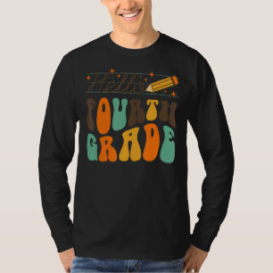 Retro Hello Fourth Grade Team Back To School Teach T-Shirt