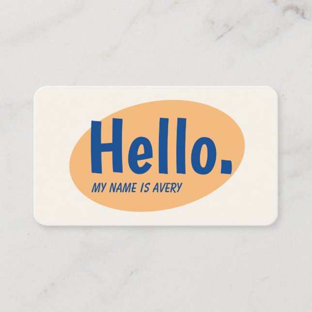Retro Hello  Networking  Business Card (Front)