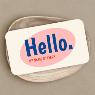 Retro Hello Social Media Networker Business Card
