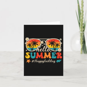 Retro Hello Summer Happy Last Day Of School Teache Card
