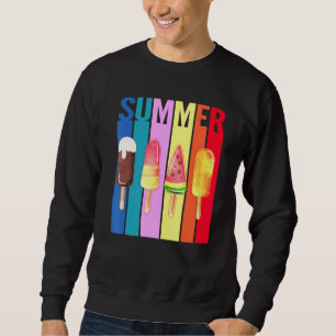 Retro Hello Summer Popsicle Ice Cream Summer Beach Sweatshirt