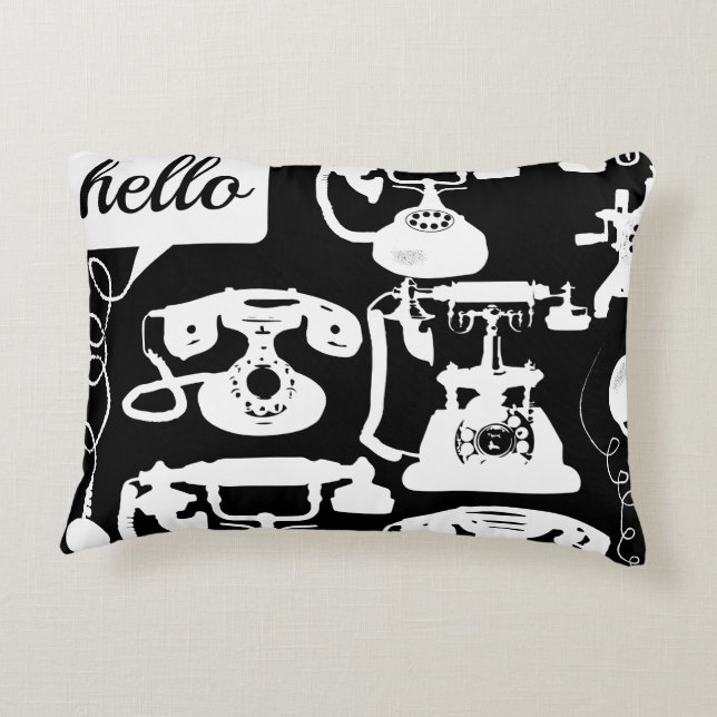 Retro Hello Telephone Pattern Decorative Cushion (Back)