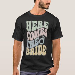 Retro Here Comes The Bride 60's Bridal Wedding Par T-Shirt