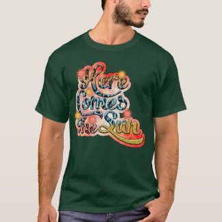 Retro Here Comes The Sun Floral Summer Family Vava T-Shirt