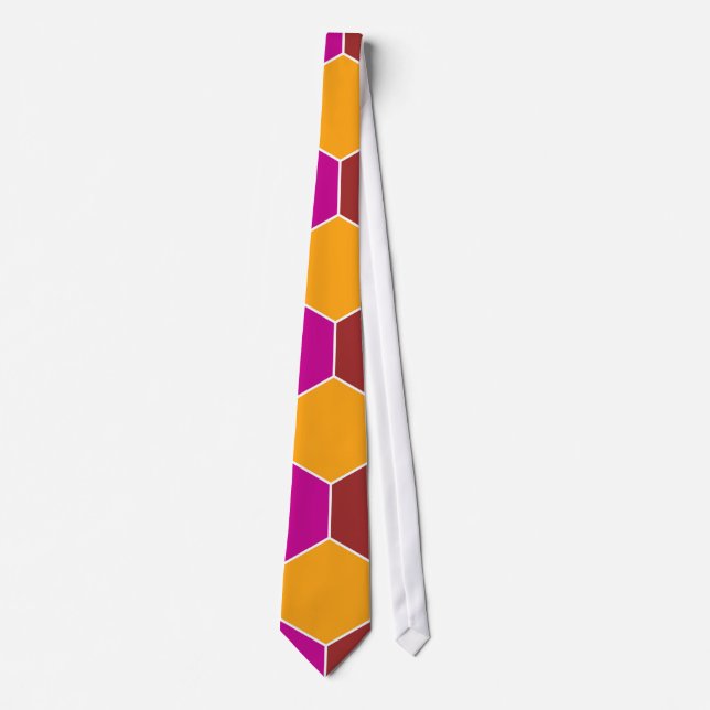 Retro Hexagons Mosaic Pattern Tie (Front)