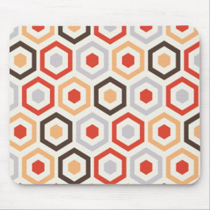 Retro hexagons mouse pad