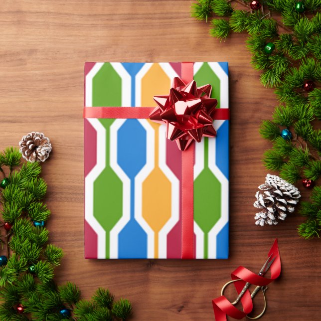 Retro Hexagons Wrapping Paper (Holiday Gift)