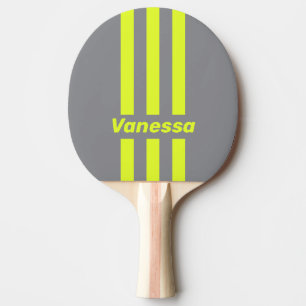 Retro HI VIS Three Pin Stripes with Name Ping Pong Paddle