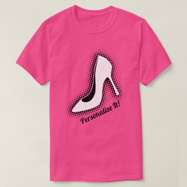 Retro High Heel Shoe T-Shirt (Design Front)