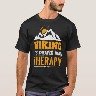 Retro Hiking Hiker On Rock Retro Sunset Mountain T-Shirt