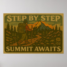 Retro Hiking Motivational Poster