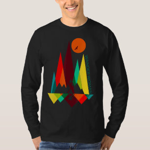 Retro Hiking Mountain Wander Woman Adventure Campi T-Shirt