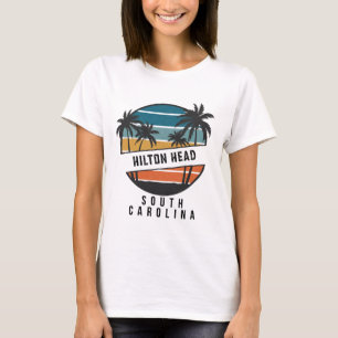 Retro Hilton Head South Carolina Surfboard Surfing T-Shirt