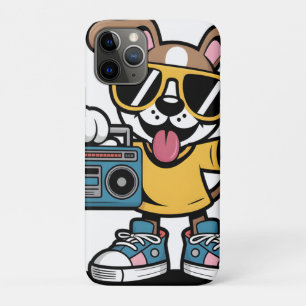 Retro Hip Hop Dog: Cool Cartoon Puppy Case-Mate iPhone Case