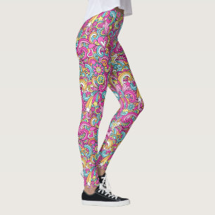 Retro Hippie 60's Pattern Leggings