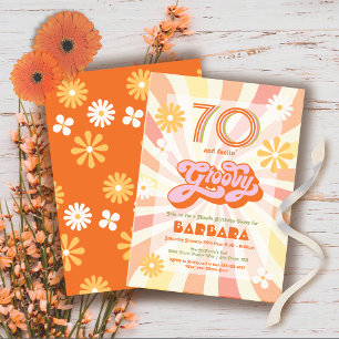 Retro Hippie 70's 60's Groovy Birthday Party Invitation