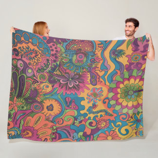 Retro Hippie: 70s Road Trip Colours Fleece Blanket