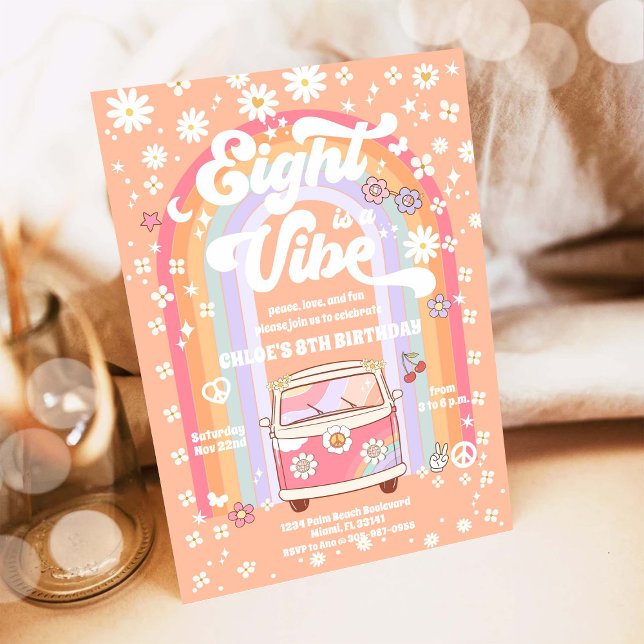 Retro Hippie Birthday Invitation (Creator Uploaded)