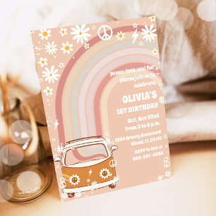 Retro Hippie Birthday Invitation