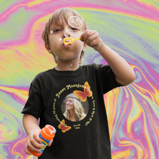 Retro Hippie Butterfly 70th Photo Birthday  Baby T-Shirt