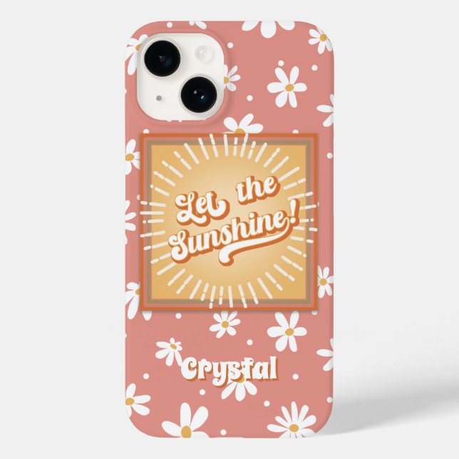Retro Hippie Daisies Floral Sunshine 1960s 1970s Case-Mate iPhone Case (Back)