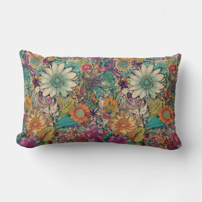 Retro Hippie: Daisy Lumbar Pillow (Front)