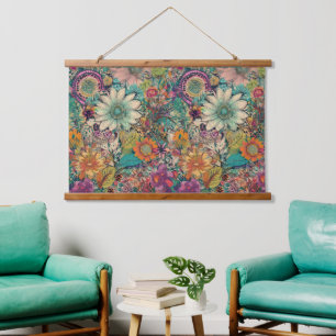 Retro Hippie: Daisy Wall Hanging Tapestry