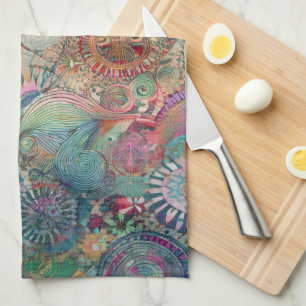 Retro Hippie Fantasy Kitchen Towel