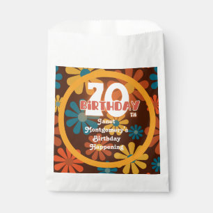 Retro Hippie Flower 70th Birthday  Favour Bags