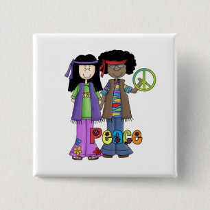 Retro Hippie Flower Children Pin