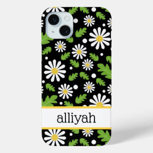 Retro Hippie Flowers Daisy Pattern iPhone 15 Mini Case