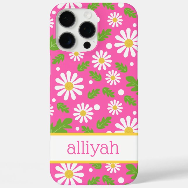 Retro Hippie Flowers Daisy Pattern Case-Mate iPhone Case (Back)