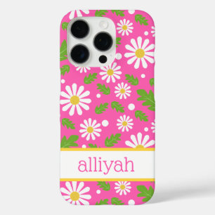 Retro Hippie Flowers Daisy Pattern iPhone 16 Pro Case