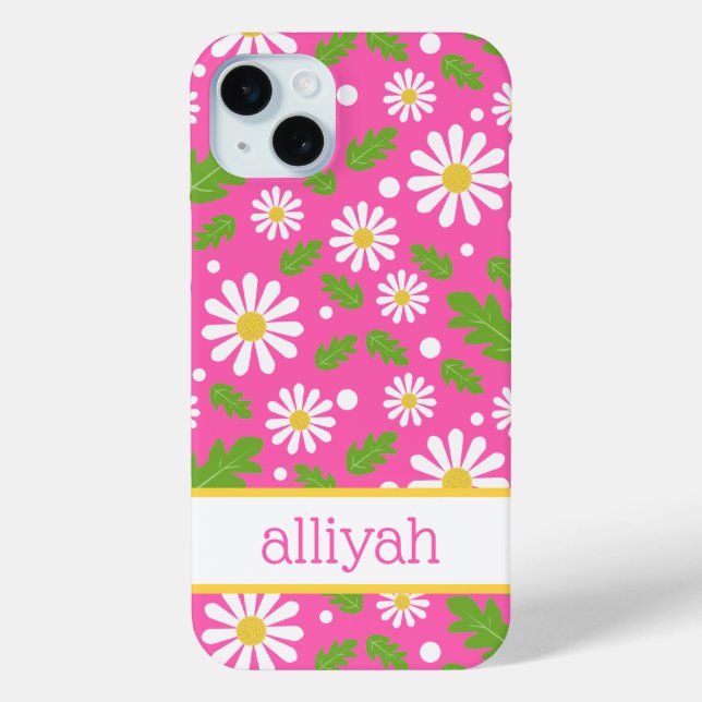 Retro Hippie Flowers Daisy Pattern Case-Mate iPhone Case (Back)