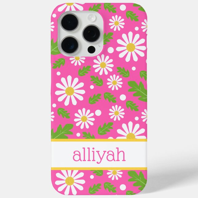Retro Hippie Flowers Daisy Pattern Case-Mate iPhone Case (Back)