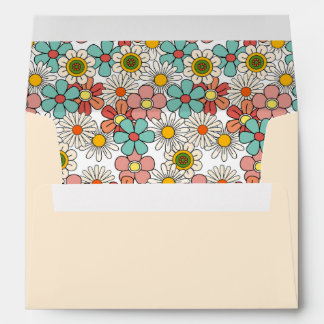 Retro Hippie Groovy Flower Bridal Shower  Envelope