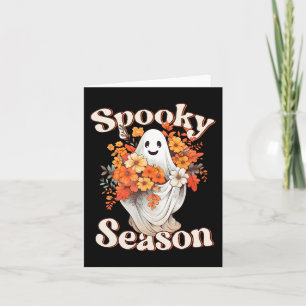 Retro Hippie Halloween Cute Ghost Spooky Season Fu Card