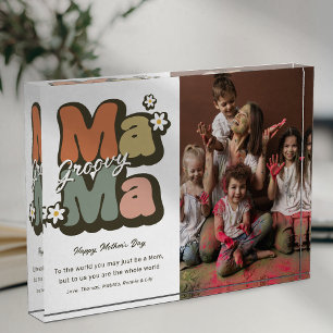 Retro Hippie Mama Mothers Day Photo Block