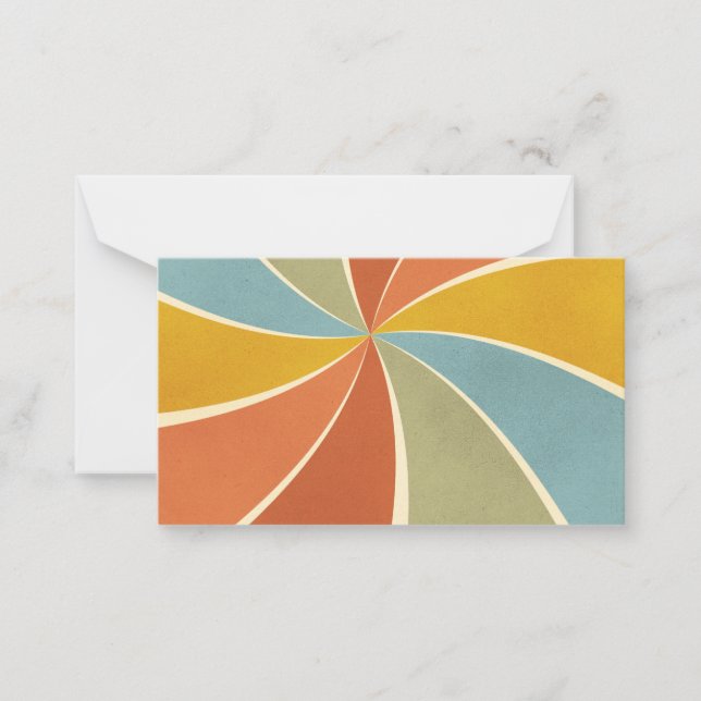 Retro Hippie Mixed Paint Style Swirls Pattern Card (Front)