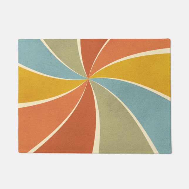 Retro Hippie Mixed Paint Style Swirls Pattern Doormat (Front)
