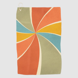 Retro Hippie Mixed Paint Style Swirls Pattern Golf Towel