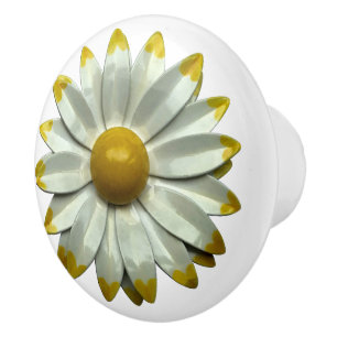 Retro Hippie Peace Daisy Flower Floral Country  Ceramic Knob
