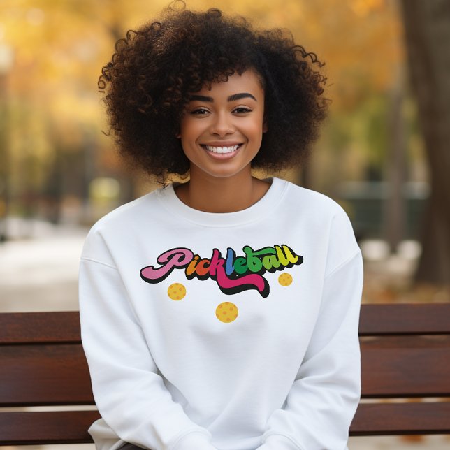 Retro Hippie Pickleball lover Sweatshirt (Creator Uploaded)