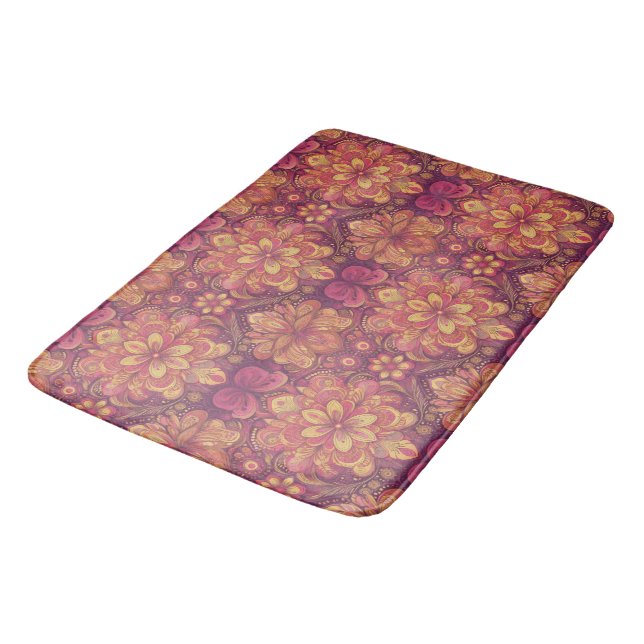 Retro Hippie: Pink Road Trip Bath Mat (Angled)