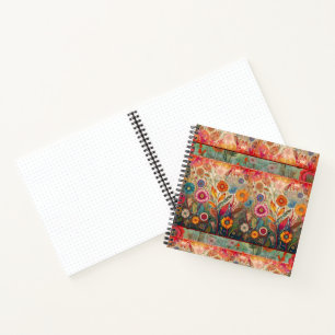 Retro Hippie: Red Garden Notebook