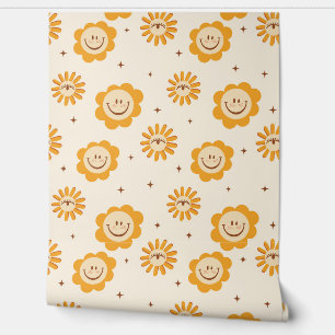 Retro Hippie Smile Faces Wallpaper