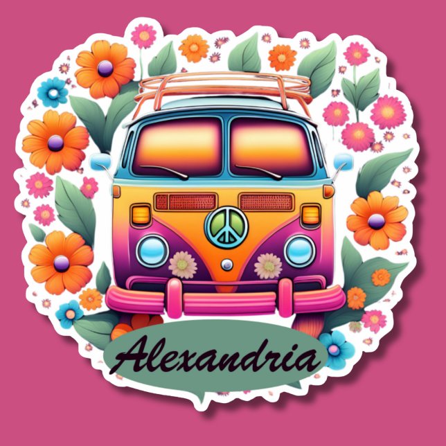 Retro Hippie Van Monogram Waterproof (Creator Uploaded)